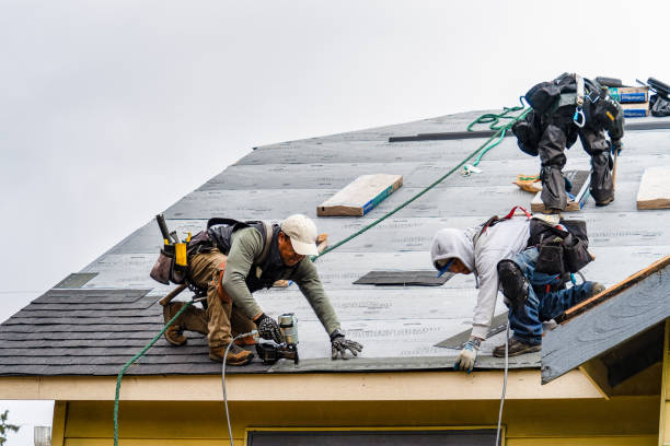 Professional Gutter Installation technician working in Prague, OK